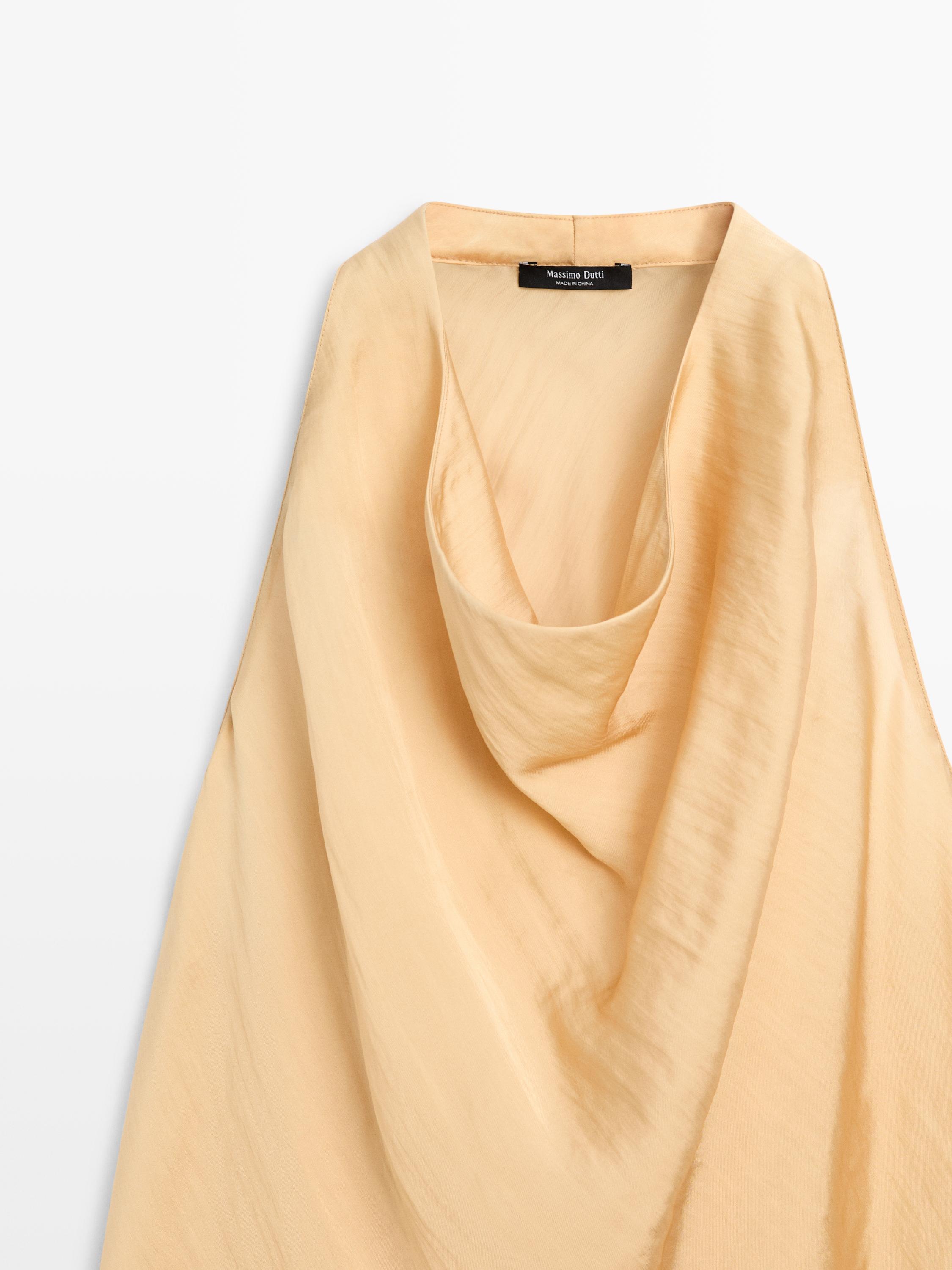 Flowing top with cowl neckline